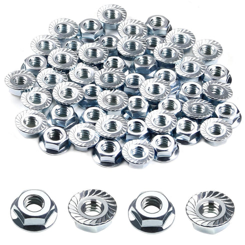 GPJYYDS 1/4-20 Serrated Flange Hex Nuts, 1/4" Hexagon Flange Nuts, 304 Stainless Steel,