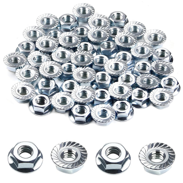 GPJYYDS 1/4-20 Serrated Flange Hex Nuts, 1/4" Hexagon Flange Nuts, 304 Stainless Steel,