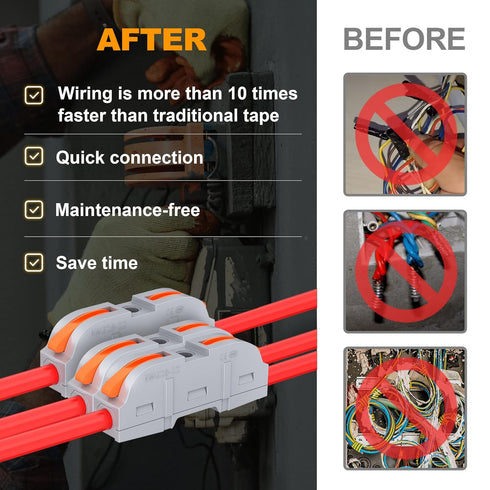 60pcs Lever Wire Connectors, Push-in Inline Electrical Wire Connector, Quick Connect Splice Wire Connectors