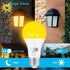 Dusk to Dawn Bug Light Bulbs, 9.5W LED, 1900K Amber Yellow, 600 Lumen, A19 E26, 4-Pack, HQ-H018