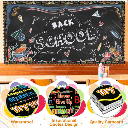 Inspirational Quotes Bulletin Board Borders Trim, Motivational Classroom Decorations for Bulletin Board (59 FT in