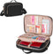 Teamoy Journal Supplies Storage Case, Holder with Detachable Pen Slots for B5 Notebooks, Planner, Black Quilted