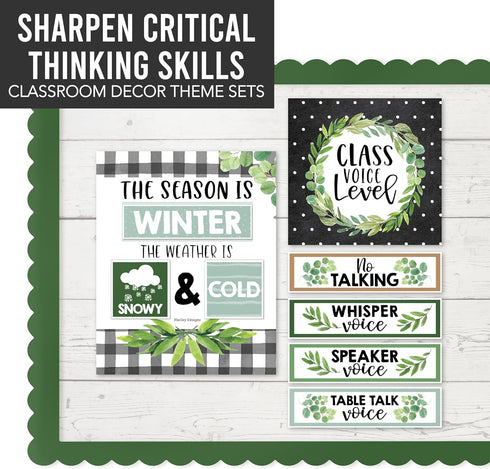 Hadley Designs Farmhouse Classroom Calendar Set, Bulletin Board Sets for Teachers, School Calendar Decor