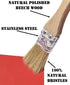 Set of 2 1 inch European Professional Flat Paint Brushes - Natural Bristle Wooden Handle - for Acrylic, Chalk, Oil, Watercolor, Gouache, Stain, Varnish, Wax & etc. - for Art, Kids, Walls, Details. by POL BRUSH