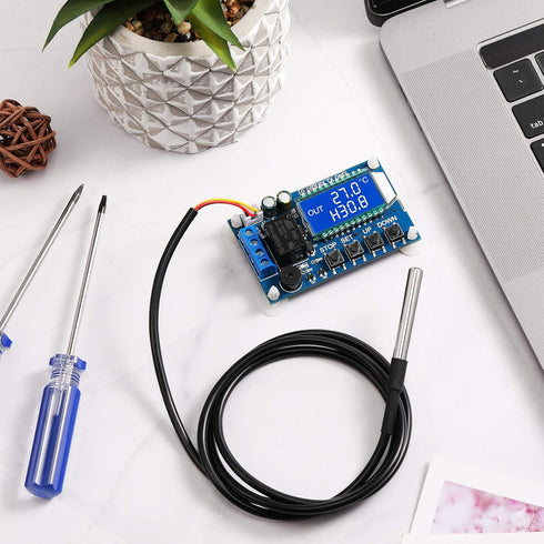 Weewooday DS18B20 1m/3.2Ft Digital Temperature Thermal Cable Waterproof Probe Sensor -55°C to +125°C, Compatible with