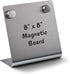 Magnetic Bulletin Board with Stand - Small Dry Erase Memo Board, Tabletop Metal Easel for Magnet Display, 8x8 Inches