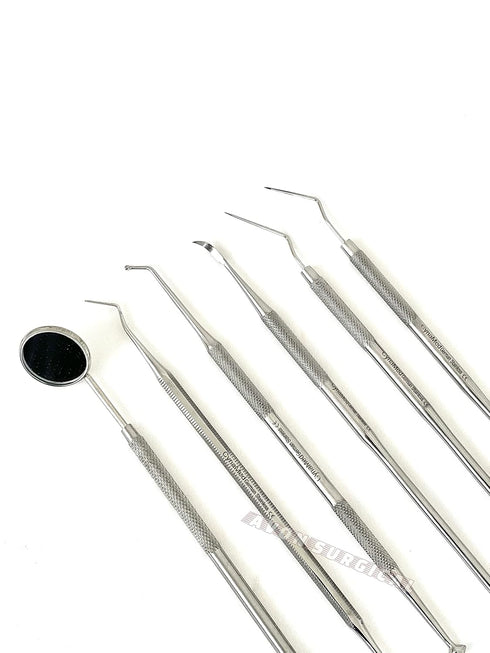 GERMAN Dental Hygiene Kit, 6 Piece Dentist Tools for Teeth Cleaning and Gum Health