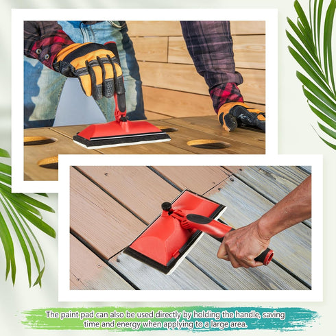 2 Pcs Stain Pad Applicator Paint with Handle for Extension to Apply Stains, Paints, and Sealers (7 Inch)