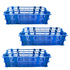 3 Packs Blue Plastic Test Tube Rack, 21 Holes Holder for 30mm Tubes, Detachable