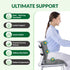 FuturaLoom Set, Tailbone Seat Cushion & Adjustable Lumbar Support Pillow Charcoal Memory Foam Back & Pain Relief