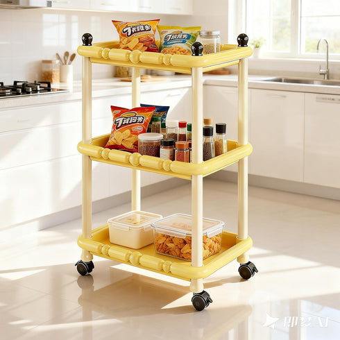 88lb 3-Tier 30cm 33cm 4 Rolling Cart, Heavy-Duty Utility Storage Cart with Capacity, Organization, Tier Height, Width
