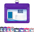 Wisdompro 2-Sided PU Leather ID Badge Holder - Purple (Horizontal) with 1 ID Window, 1 Card Slot, and 1 Piece 23 Inch