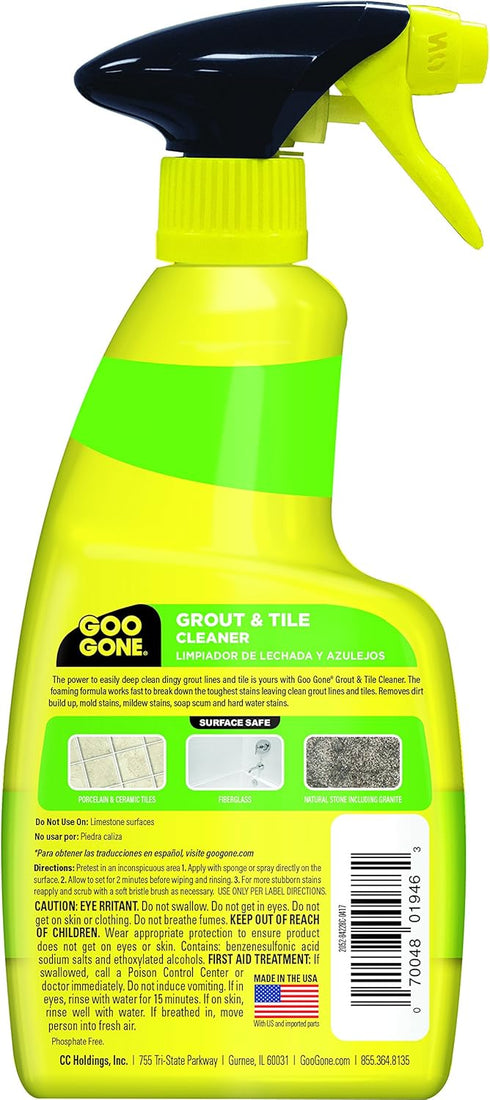 14 Oz. Goo Gone Grout & Tile Cleaner - Stain Remover - Fl.