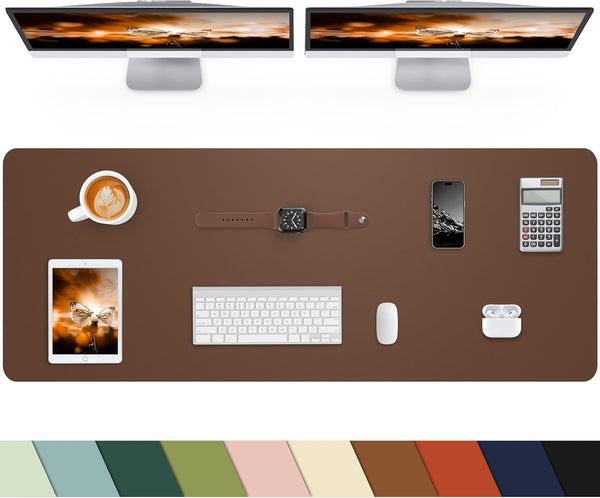 Extra Large Desk mat, Leather Desk Pad Protector,Office Desk Mat,Mouse Pad, Non-Slip