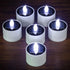 6 Pack Cool White Solar Powered Flameless Tealights, Rechargeable Outdoor Waterproof LED