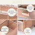 BLU MONACO Workspace Rose Gold Desk Organizer with File Sorters and Drawer for Office Supplies