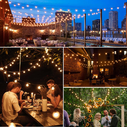 Mlambert 100Ft Dimmable 53 G40 Bulb 1 Pack LED Outdoor String Lights, Patio Lights, Waterproof Shatterproof Globe
