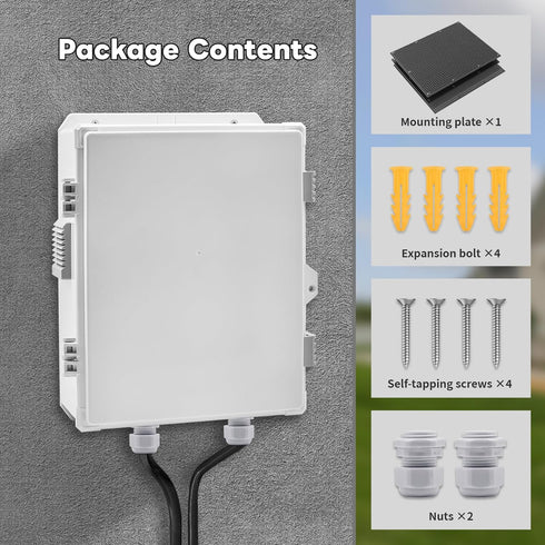 DYEENL (13" 9.2" 5.6") Outdoor Electrical Enclosure Box with Ventilation System Weatherproof ABS Junction Box