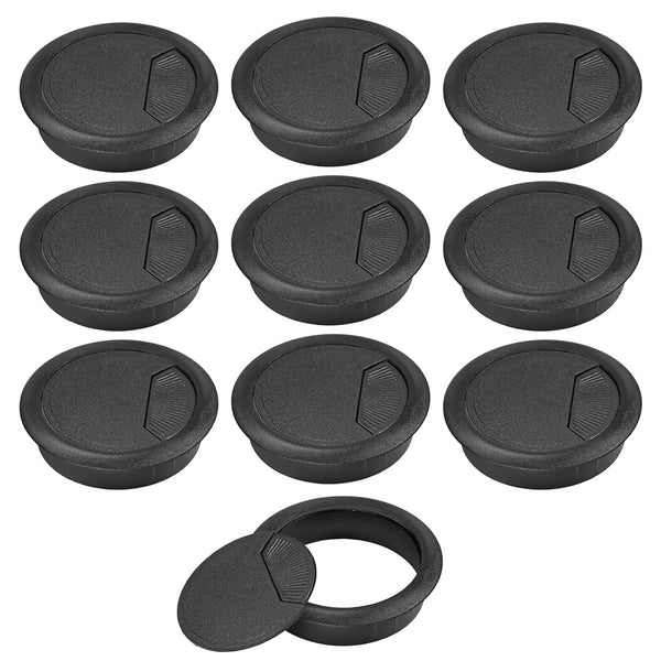 JTemgle 2-3/8" Spring Desk Grommet, Plastic Cable Hole Cover Computer Table Cord Wire