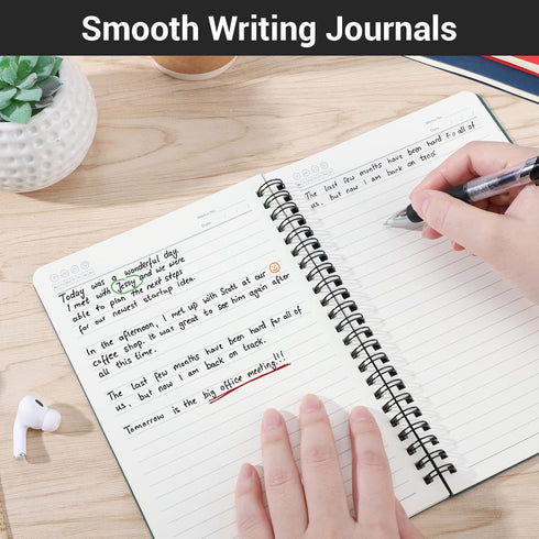 EUSOAR Spiral Lined Notebook, A5 3 Packs, 5.5"X8.3", 120 Pages Lined Travel Writing Notebooks Journal