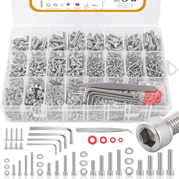 Senyard M2 M3 M4 M5 Nuts and Bolts, 304 Stainless Steel Metric Bolt