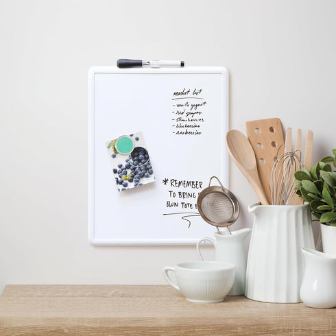 U Brands Contempo Magnetic Dry Erase Board 11”x14”, White Modern Frame, Includes Magnet and Marker