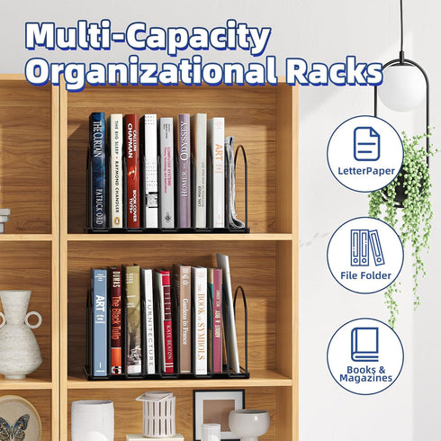 Simple Trending 9 Section Metal File Sorter Organizer for Desk, Home Office, Black
