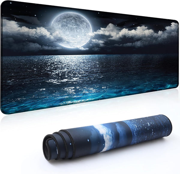 Desk Mat, Large Mouse Pad 35''×15.6''×0.12'' XXL Extended Gaming Mouse Pad with Non-Slip Base for Computer, Office
