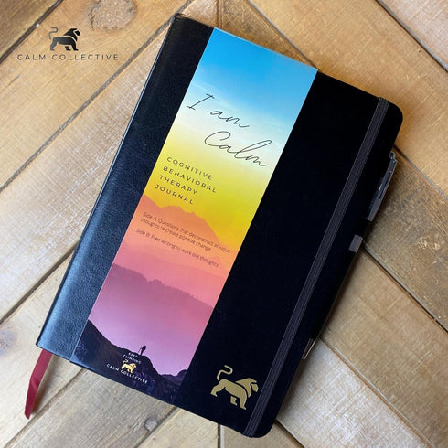 Calm Collective Guided CBT Anxiety Relief Journal Kit for Mental Health Therapy with Free Pen Included, Mindfulness