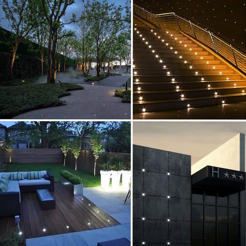 LED Mini In-Ground Starlight, 1W 12V DC Low Voltage Recessed Well Light, IP67 Waterproof, Warm White 3000K, 1 Pack