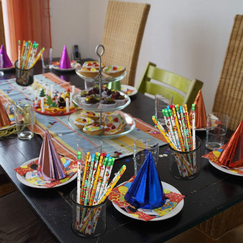 Kolewo4ever 200 pieces Happy Birthday Pencils, Colorful Printed with Top Erasers for Classroom Gifts