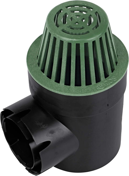 6 in. Atrium Grate, Green Plastic, Connects to 6 in. Spee-DBasin, 6 in. Drain Pipes and Fittings