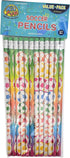 Fun Soccer Ball Print Colorful Pencils with Eraser Top, #2 Lead, 24 Unsharpened Wooden Pencils
