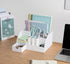 White Desk Organizer, 9 Compartments for Office Supplies and Desk Accessories, Pen Holder, Desktop Decor