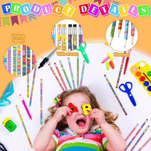 Teling 120 Pcs School Pencils, Welcome Back to School Supplies for Kids Students Teacher Classroom