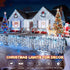 400 33ft 8 75 KNONEW Christmas Lights Outdoor Decorations LED Modes Curtain Fairy String Light with Drops, Clear Wire