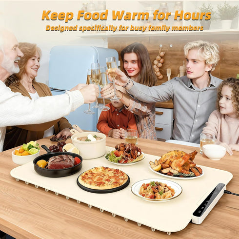 24.8"15", Countertop, Monteka Warming Mat for Food Electric Warming Trays with APP & Button Control, Silicone Fast