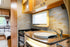 Yipscazo 10 Sheets Peel and Stick Stone Metal Tile Backsplash, 12'' X 12'', Beige Stone with Gold for Kitchen, Bathroom