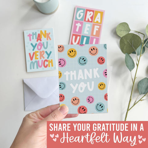 54 Hadley Designs Bulk Thank You Cards with Envelopes - Teacher Appreciation Cards, Cute Blank Card with Envelopes