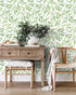 HAOKHOME 93199-2 Boho Peel and Stick Wallpaper, Green Branches Leaves, Removable Vinyl Contact Paper 17.7in x 9.8ft
