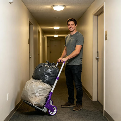 NAICKUC 185lbs Folding Portable Hand Truck Dolly, Capacity Trolley Cart with Wheels, Ideal for Home, Office, Travel Use