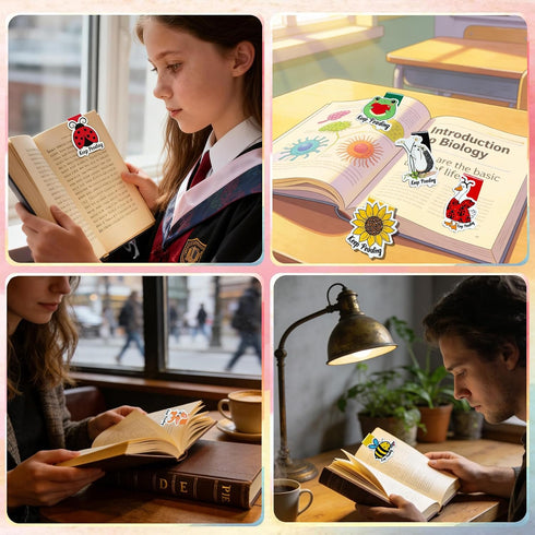 TMCLHXYNF Magnetic Bookmarks for Women, Cute Sunflower Book Markers for Reading Lovers, Strong Page Clips for Students