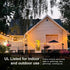 51FT 17 18 Dimmable Bulb Banord Outdoor Shatterproof LED String Lights, Waterproof Hanging Sockets with x LED Garden