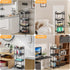 4 Tier Rolling Utility Cart with Handle,REBECAT Utility Cart Made of Multifunctional Storage Organizer Tool