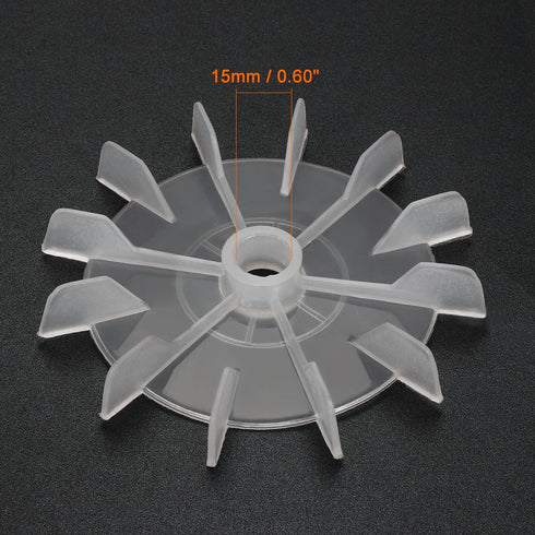 uxcell 120mmx15mm Round Shape Motor Fan Blade, White Engineering Plastic with 12 Vanes