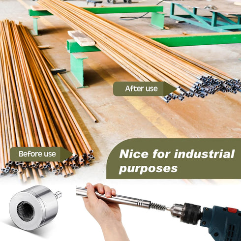 Pasimy 1/2'' Copper Tube Pipe Cleaner Brush Kit with Stainless Steel Bore Brush for Power Drill Cleaning