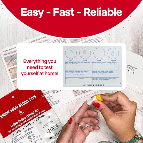Eldoncard Blood Typing Kit, 3 Test Pack for Accurate Instant Home Testing of Blood Type