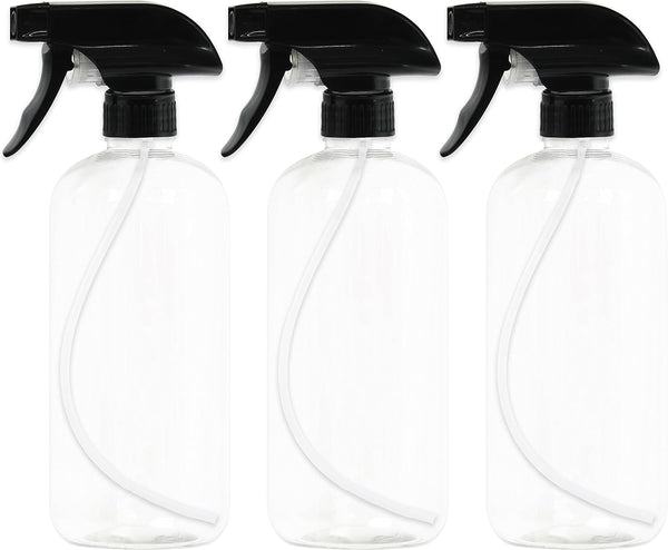 EPAuto Heavy Duty Chemical Resistant Spray Bottles, Clear, 3-Pack (16 oz)