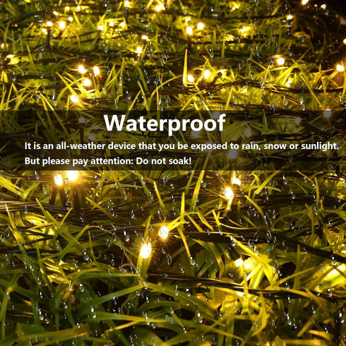 39FT 100LED 8 Joomer Solar Christmas String Lights, Waterproof Outdoor Lights with Modes Twinkle Fairy Light