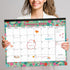 January 2024 to June 2025 Desk Calendar, Large Monthly 18 Months Academic Planner with Floral Design and Magnets